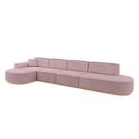 ECKSOFA Ottomane Links MARI-L3-v2 - 413x171x83 cm Rosa Cord - Rosa, Holzwerkstoff/Textil (413/171cm) - ALTDECOR