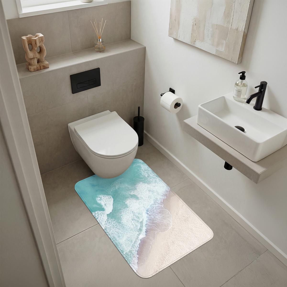 BADEMATTE Strand - Meer - Natur - Sommer 60x90 cm - Türkis, Textil (60/90cm) - OnlyWow