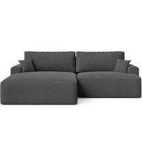 ECKSOFA Serene Dunkelgrau Links - Dunkelgrau, Holz/Textil (259/145cm) - Graingold