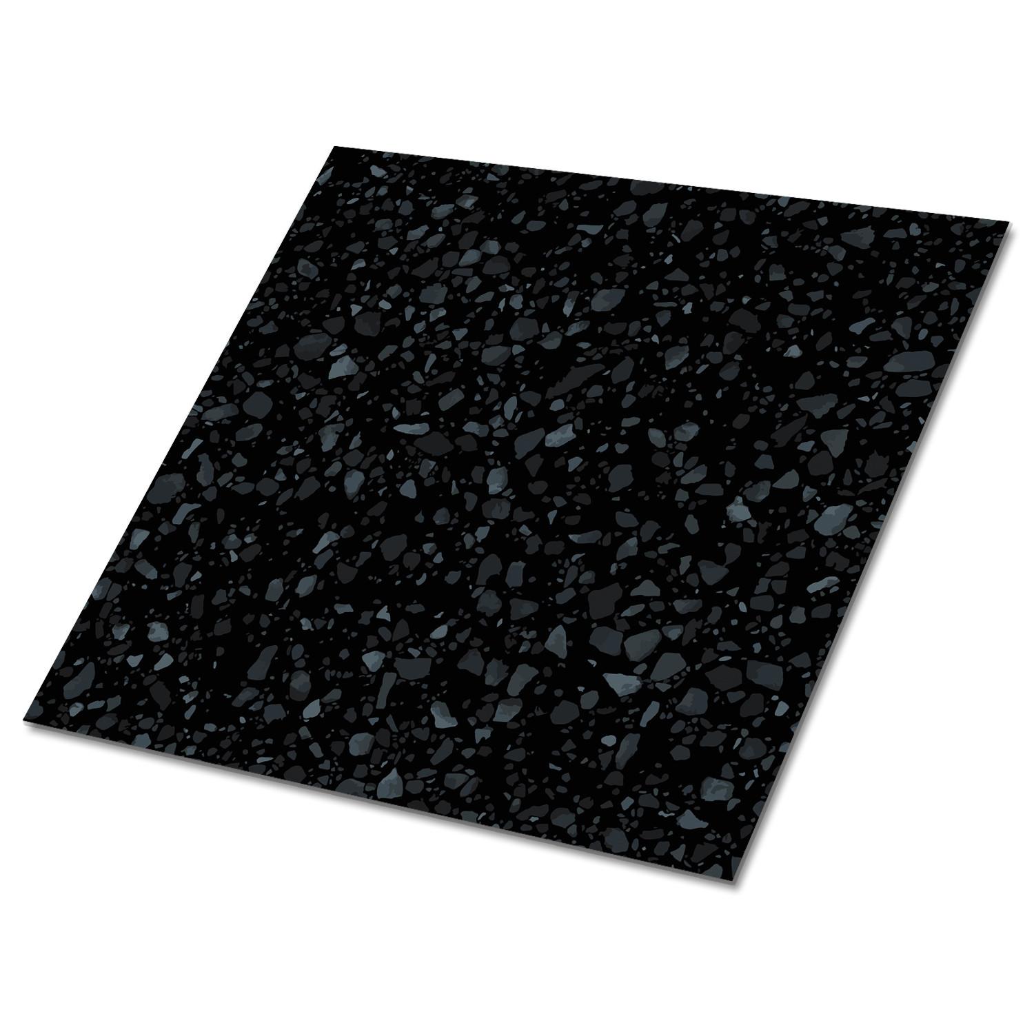 FLIESENAUFKLEBER 9 Stück 30x30 cm selbstklebend Klassischer schwarzer Boden - Schwarz, Textil (30/1.6/30cm) - TULUP