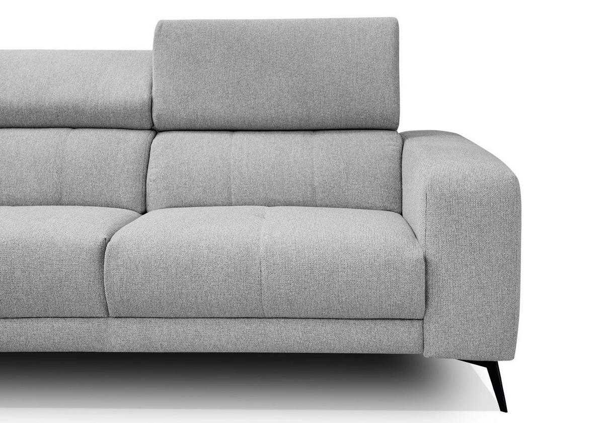 ECKSOFA MORELLO 5-Sitzer, silberfarben - Silberfarben/Schwarz, Holzwerkstoff/Textil (158/269cm) - Wozimo
