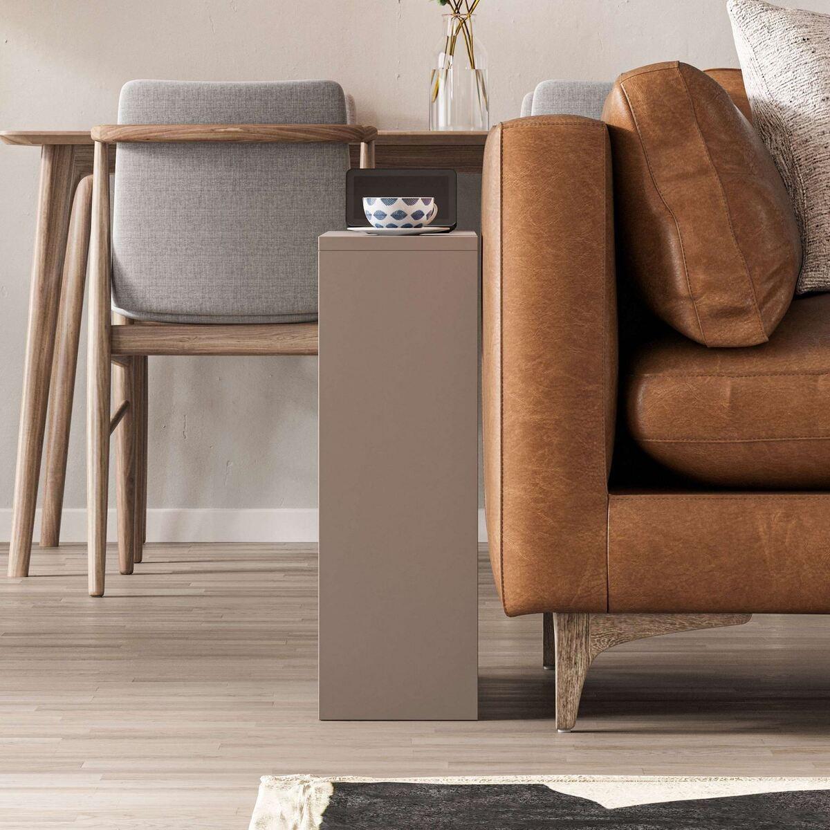 BEISTELLTISCH mit Stauraum 55/20/60 cm - Taupe, Holzwerkstoff (17/20/60cm) - Calicosy