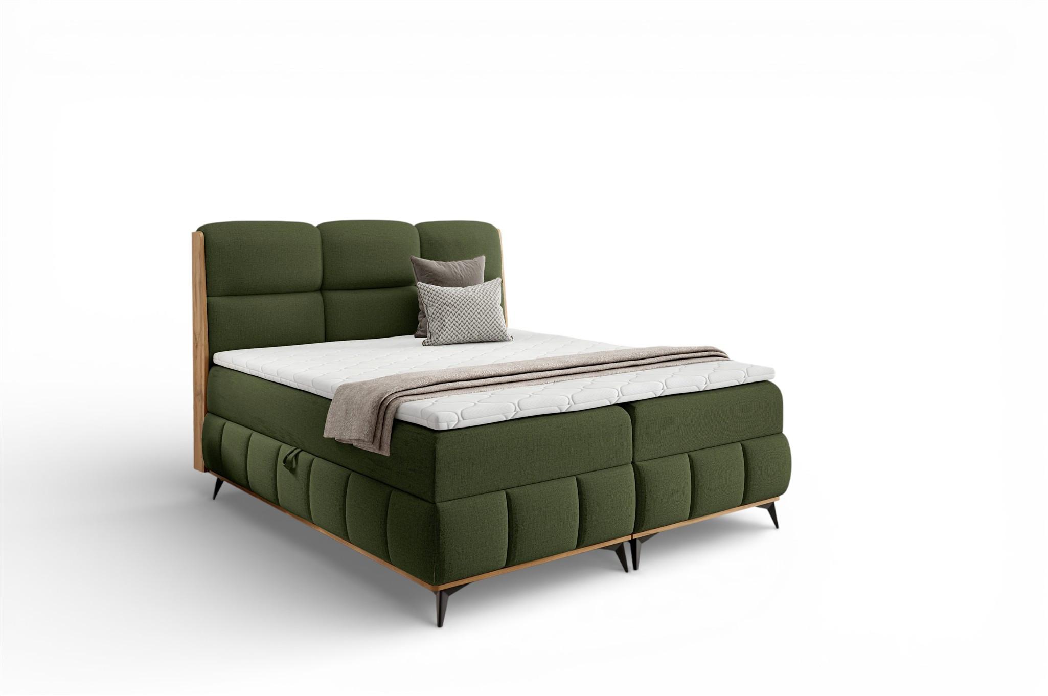 BOXBETT Charlie - Grün, Holzwerkstoff/Textil (200/200cm) - Fun Möbel