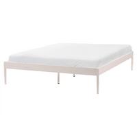 BETT mit Lattenrost 160/200 Stahl Hellbeige Vaurs - Beige, Metall (160/200cm) - Beliani