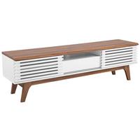 TV-MÖBEL Dunkelbraun, Weiß DETROIT 35/149/44 cm - Dunkelbraun, Holzwerkstoff (149/44/35cm) - Beliani
