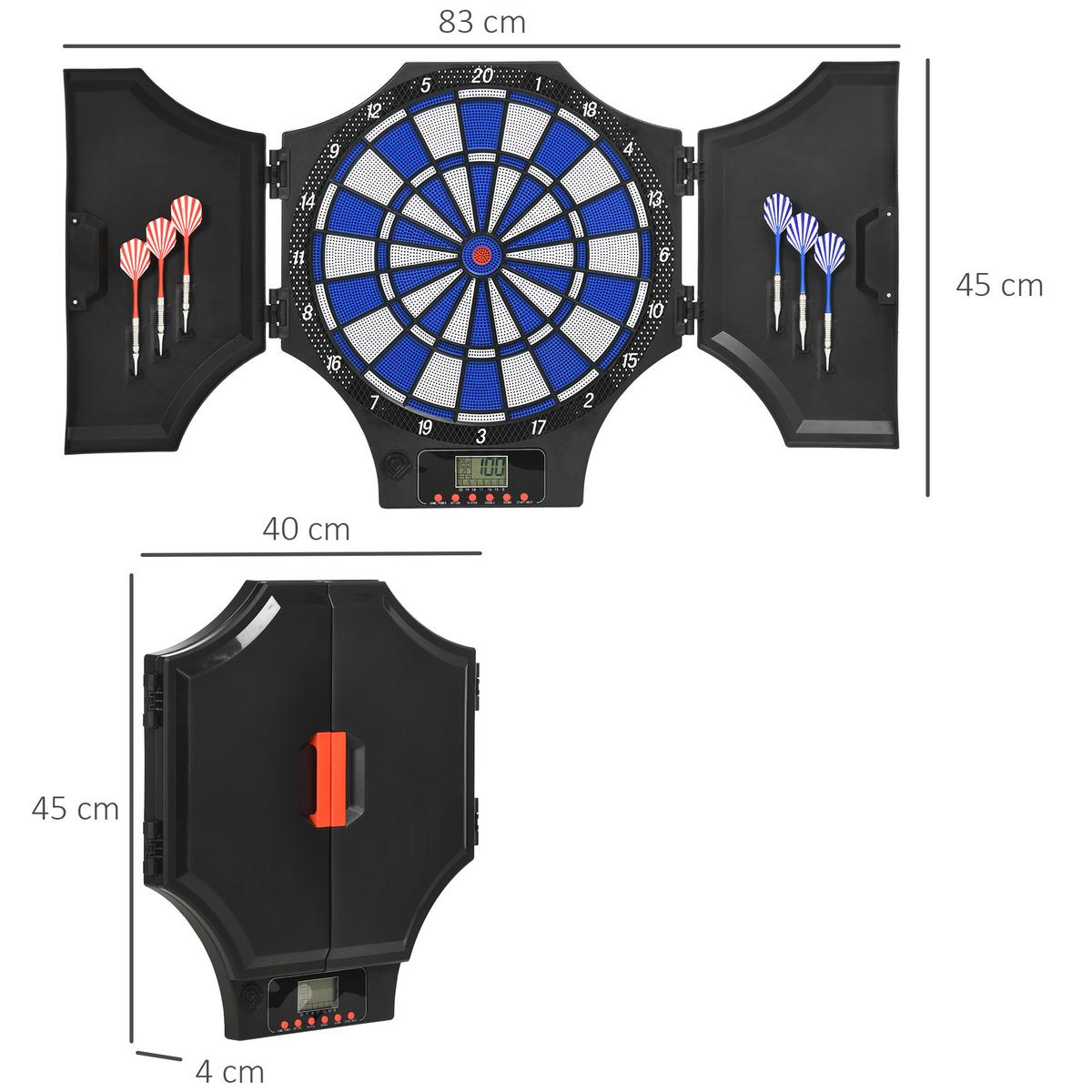 ELEKTRONISCHE Dartscheibe - Schwarz, Kunststoff (45/83cm) - SPORTNOW