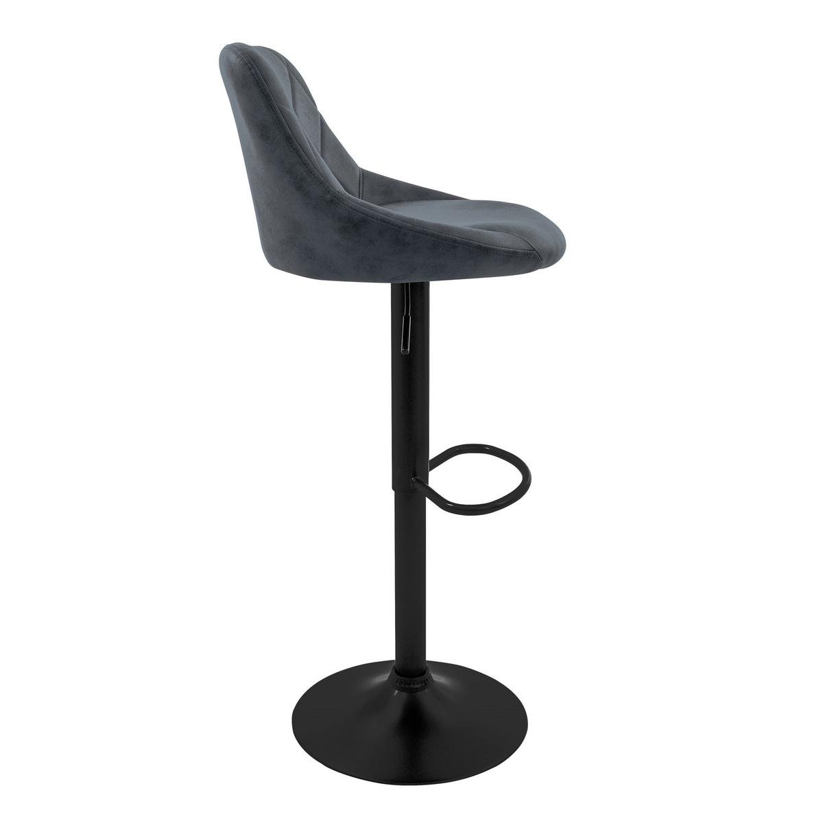 BARHOCKER 2er Set aus Kunstleder Anthrazit höhenverstellbar/drehbar - Anthrazit/Schwarz, Metall (37/106/47cm) - ML-DESIGN