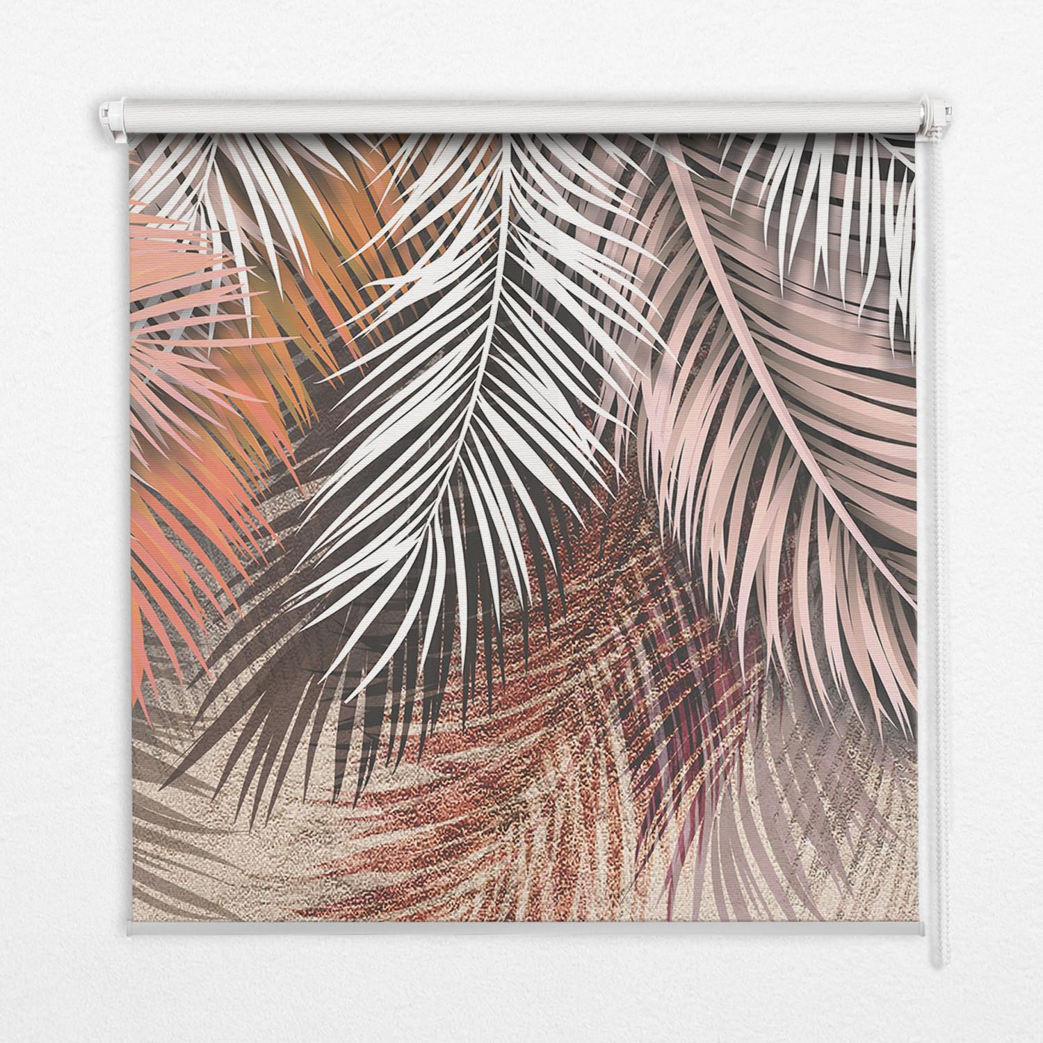 INNENROLLO - Fensterrollo - Rollo - 130x140 cm - Blätter - Grau, Kunststoff (130/140/0.5cm) - TULUP