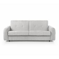 SCHLAFSOFA Pireus mit italienischem Gestell, 160x200, Hellgrau - Hellgrau/Schwarz, Textil (230/90/100cm) - Beautysofa