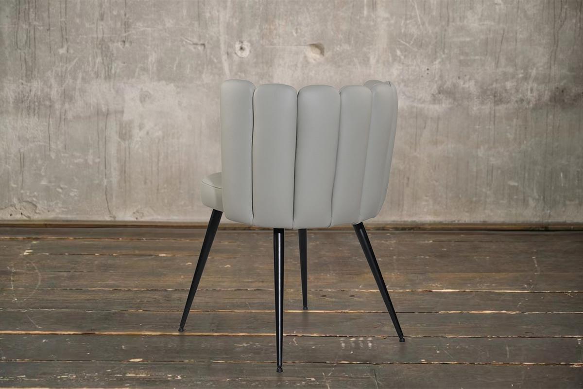 ESSZIMMERSTUHL JADA Grau Leder (1er-Set) - Grau, Leder/Kunststoff (59/79/55cm) - KAWOLA