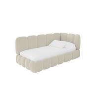 EINZELLBETT Jugendbett mit Bettkasten, Links - AVRY 80x200 Beige - Champagner, Holzwerkstoff/Textil (80/200cm) - ALTDECOR