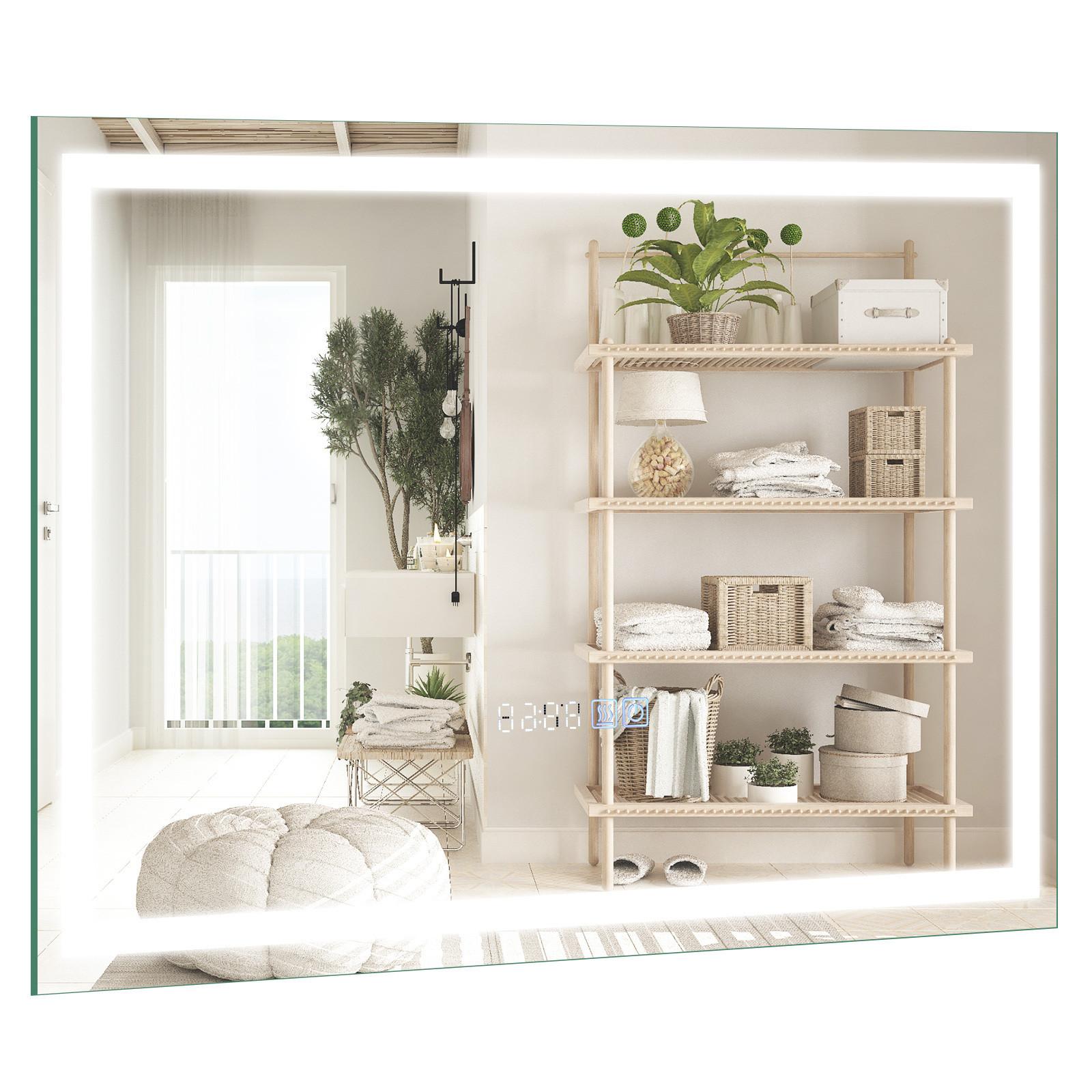 BADEZIMMERSPIEGEL Silber - Silberfarben, Glas (60/3.5/40cm) - COSTWAY
