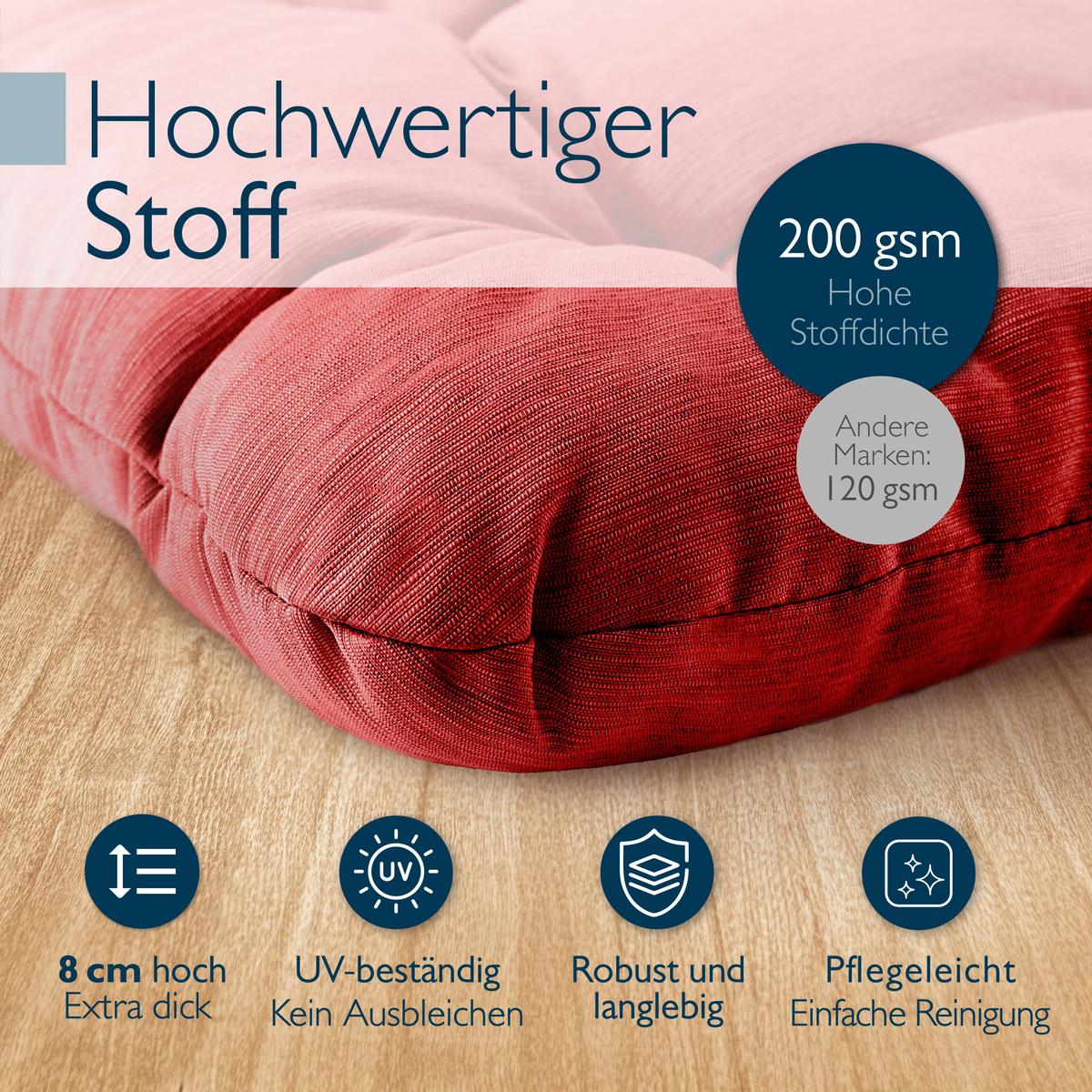 STUHLKISSEN HighLux SK 40x40x8cm Rot (4tlg) - Rot, Textil (40/40cm) - Beautissu 