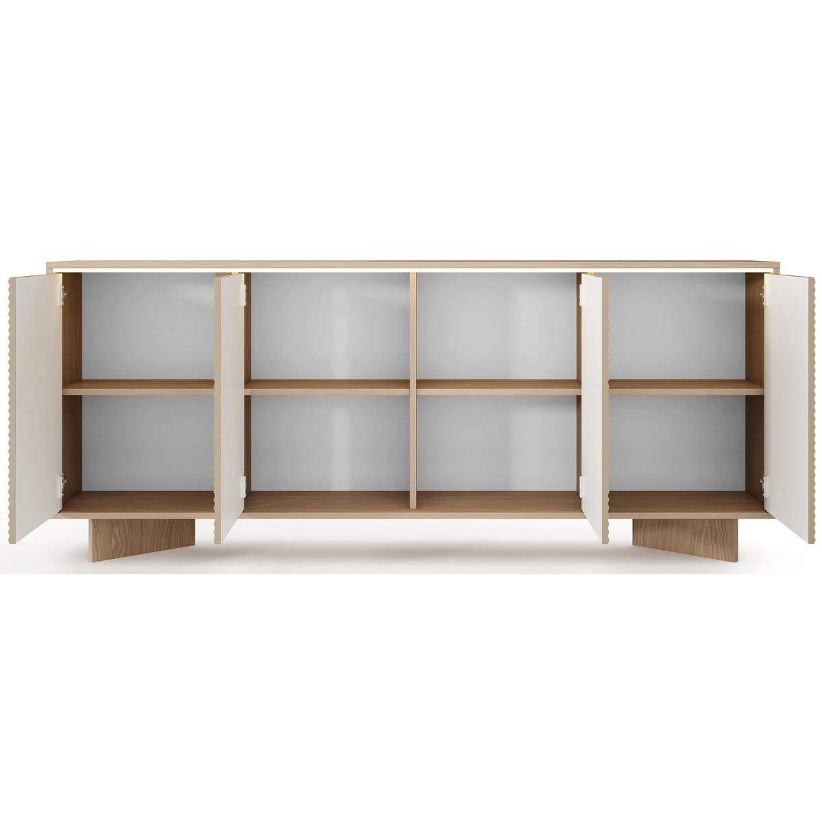 SIDEBOARD Semi 203 cm - Beige/Cappuccino, Holzwerkstoff (203.9/84.4/40cm) - Selsey