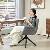 SESSEL Drehbar Loungesessel mit Armlehne, Wolle-Leinenoptik, Dunkelgrau - Dunkelgrau, Kunststoff (61/88/60cm) - HOMCOM