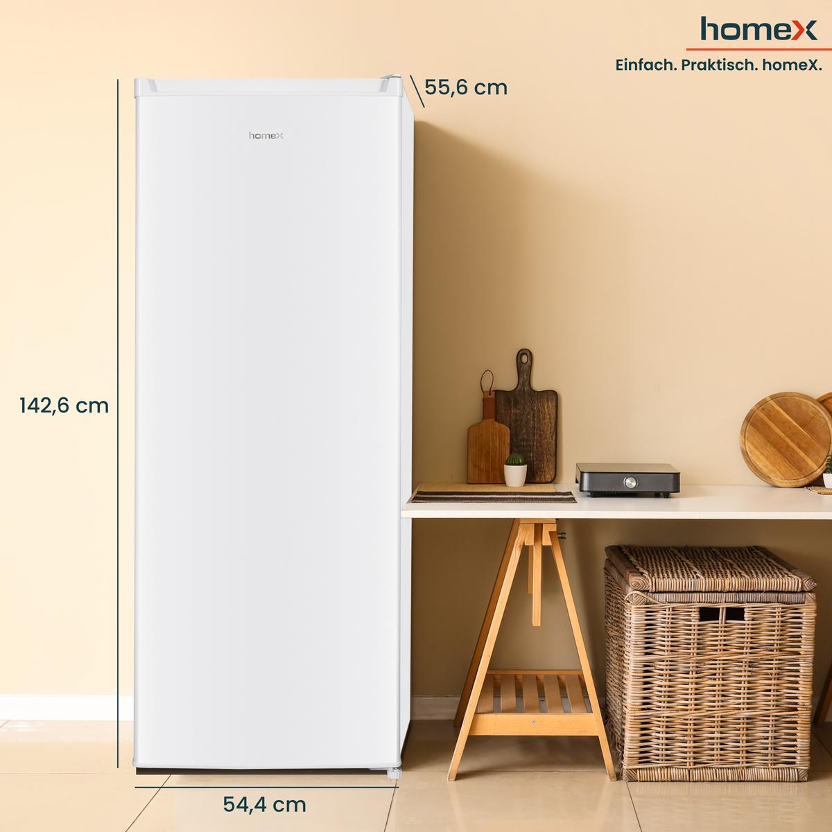 KÜHLSCHRANK ohne Gefrierfach groß - 242 Liter, freistehend, leise, weiß - Weiß, Kunststoff/Metall (54.4/142.6/55.6cm) - homeX