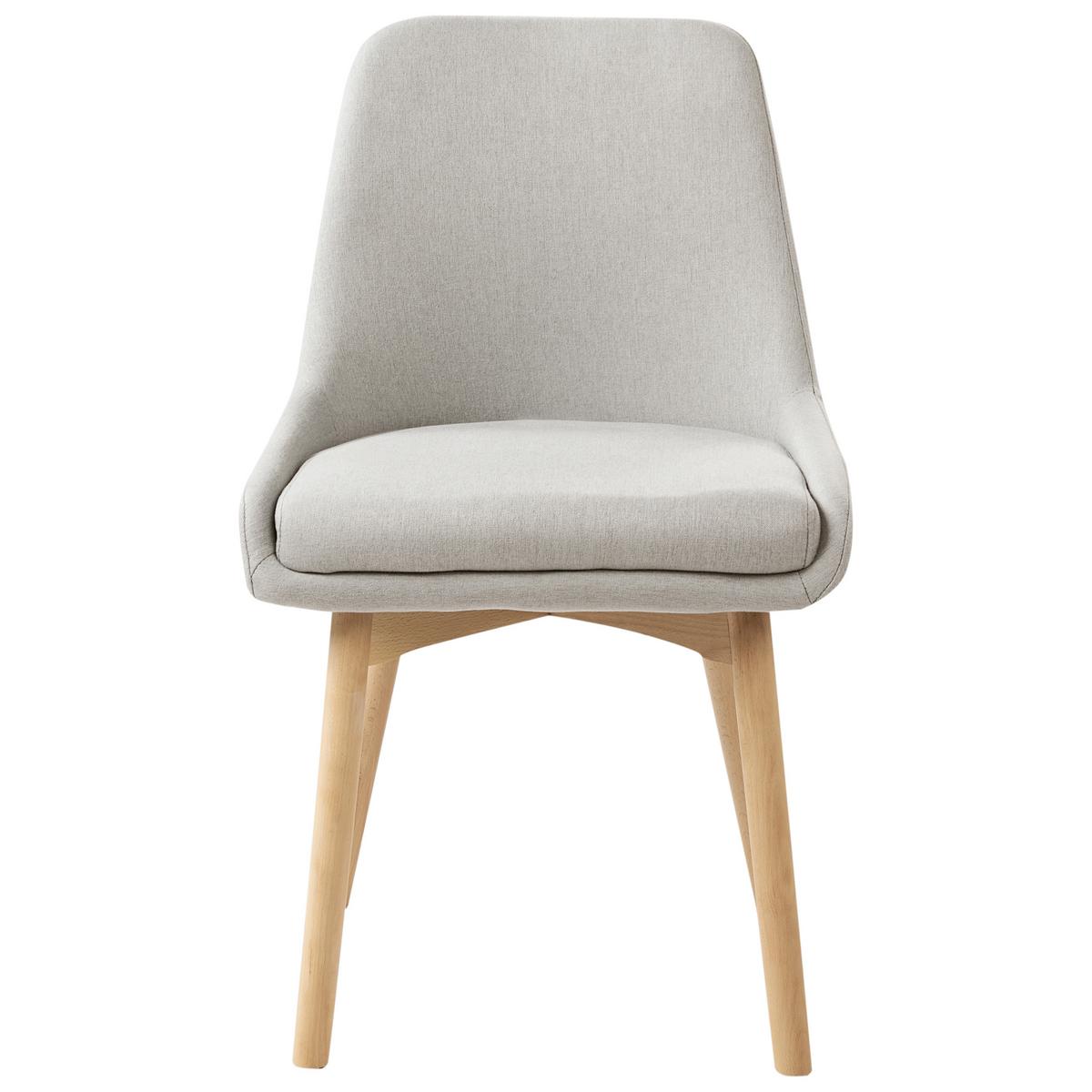 ESSZIMMERSTUHL 2er-Set Stoff Hellgrau Melfort - Hellgrau, Textil (49/82/58cm) - Beliani