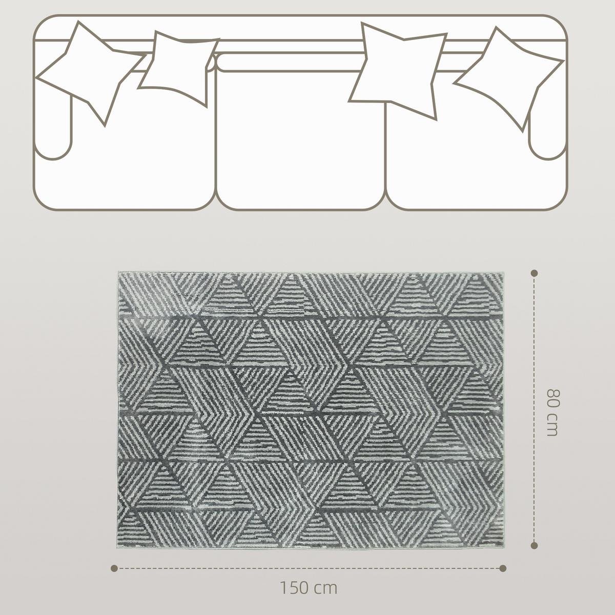 TEPPICH Polypropylen Dunkelgrau - Dunkelgrau, Kunststoff (80/150cm) - HOMCOM