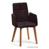 ARMLEHNSTUHL (8er-Set) Dardana 52x92x60 Eiche geölt/Espresso - Eichefarben/Dunkelbraun, Kunststoff (60/92/52cm) - 58aufmkessel