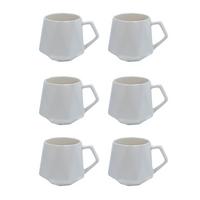 TEETASSE in Feinschliff Optik 350 ml (6-tlg.) - Weiß, Keramik (0.35L) - Intirilife