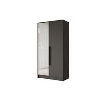 KLEIDERSCHRANK - LESE - 102 - Schwarz - Schwarz Hochglanz/Schwarz, Holzwerkstoff (102/200/51cm) - ALTDECOR