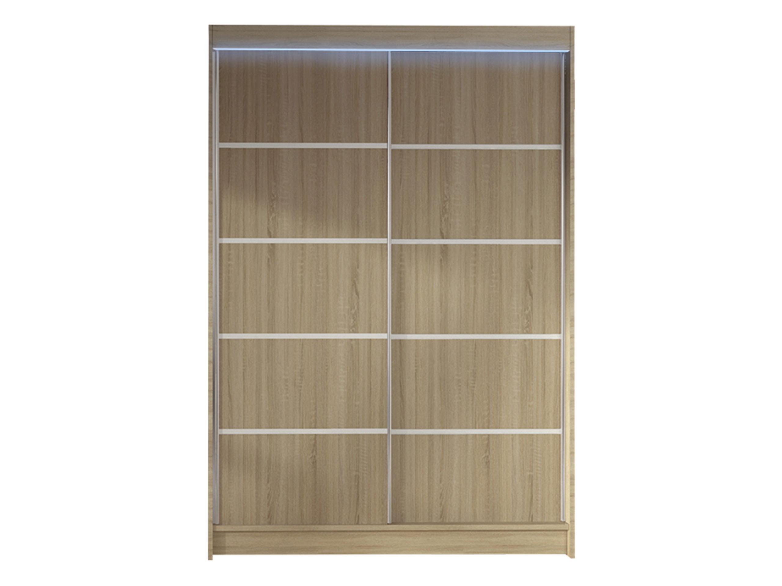 SCHWEBETÜRENSCHRANK Lino IV mit RGB LED Beleuchtung - Sonoma Eiche, Holzwerkstoff/Metall (120/200/58cm) - MIRJAN24