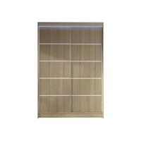 SCHWEBETÜRENSCHRANK Lino IV mit RGB LED Beleuchtung - Sonoma Eiche, Holzwerkstoff/Metall (120/200/58cm) - MIRJAN24