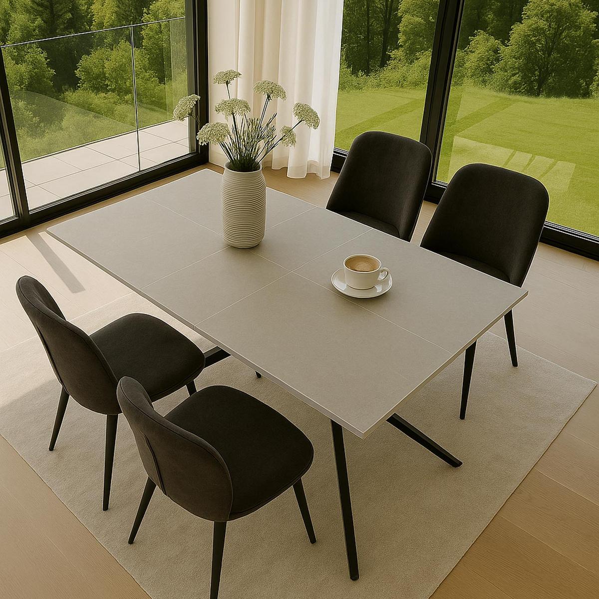 ESSZIMMERTISCH eckig Grau - Grau, Stein (70/120/76cm) - MCW