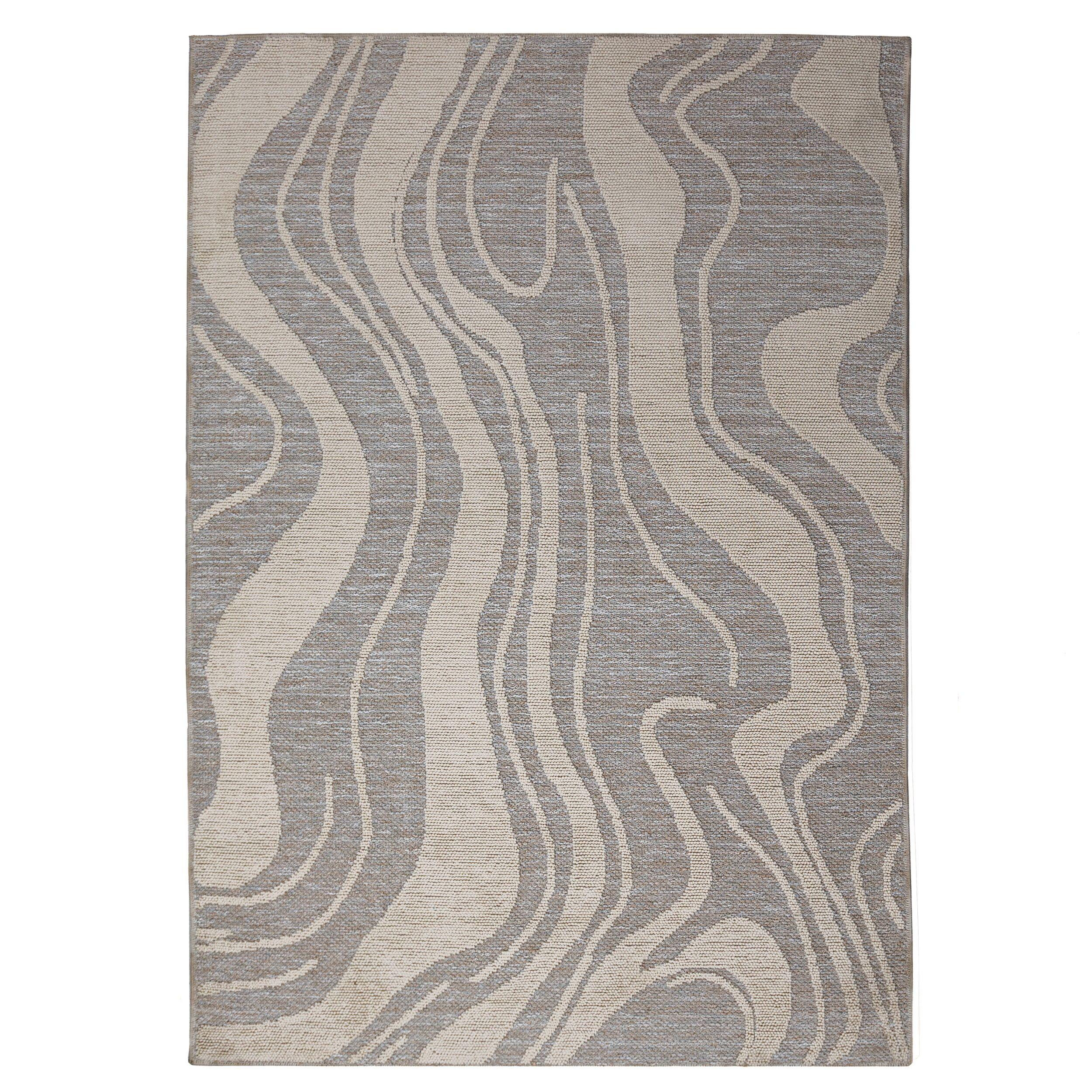 TEPPICH Waschbar LEAM, abstrakt, Grau, 120 x 165 cm - Grau, Textil (120/165cm) - KADIMA DESIGN