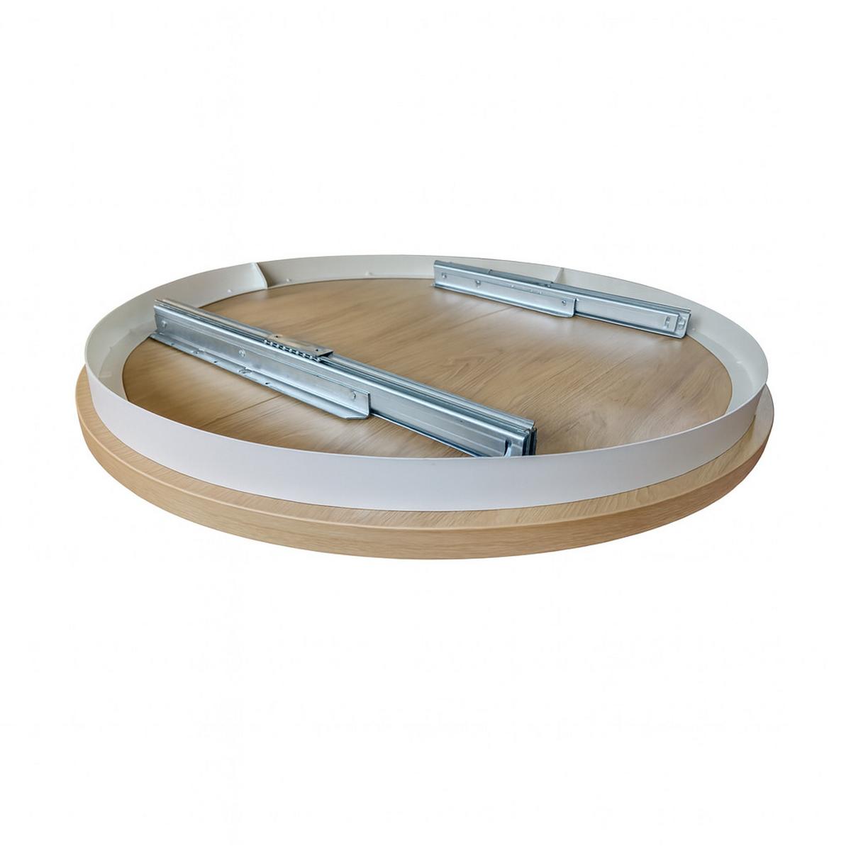ESSTISCH Prestige runder Design-Tisch, ausziehbar Ø 100–180 cm, Schwarz+Kaschmir - Kaschmir/Schwarz, Metall (100/100/77cm) - Beautysofa