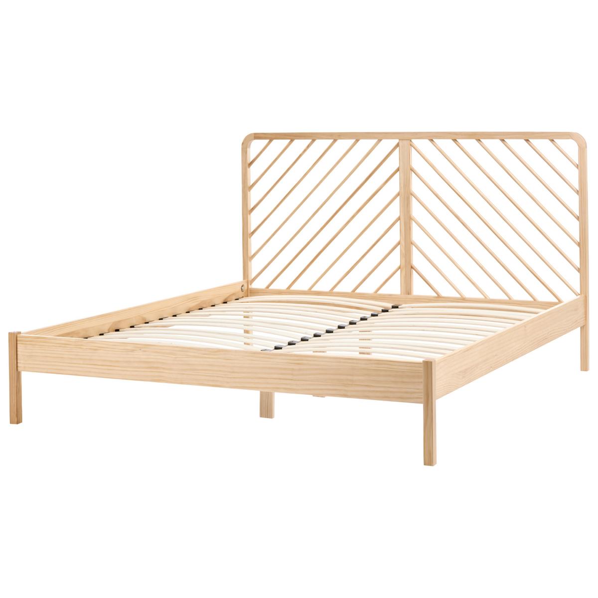 BETT mit Lattenrost 160/200 cm Kiefernholz Hellbraun Sephos - Hellbraun, Holz (160/200cm) - Beliani