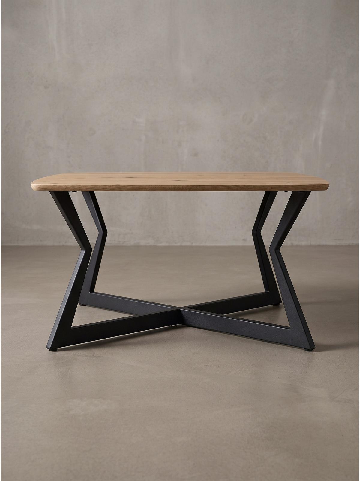 COUCHTISCH PRAIANO, MDF, in Eichenoptik, Eiche-Schwarz, 75 x 75 x 40 cm - Schwarz/Braun, Holzwerkstoff/Metall (75/75/40cm) - KADIMA DESIGN
