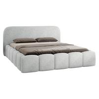 POLSTERBETT Refola Boucle - Hellgrau/Schwarz, Holz/Holzwerkstoff (160/200cm) - MIRJAN24