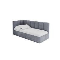 EINZELLBETT Jugendbett mit Bettkasten, Rechts - DEXY 90x200 Grau - Blaugrau, Holzwerkstoff/Textil (90/200cm) - ALTDECOR