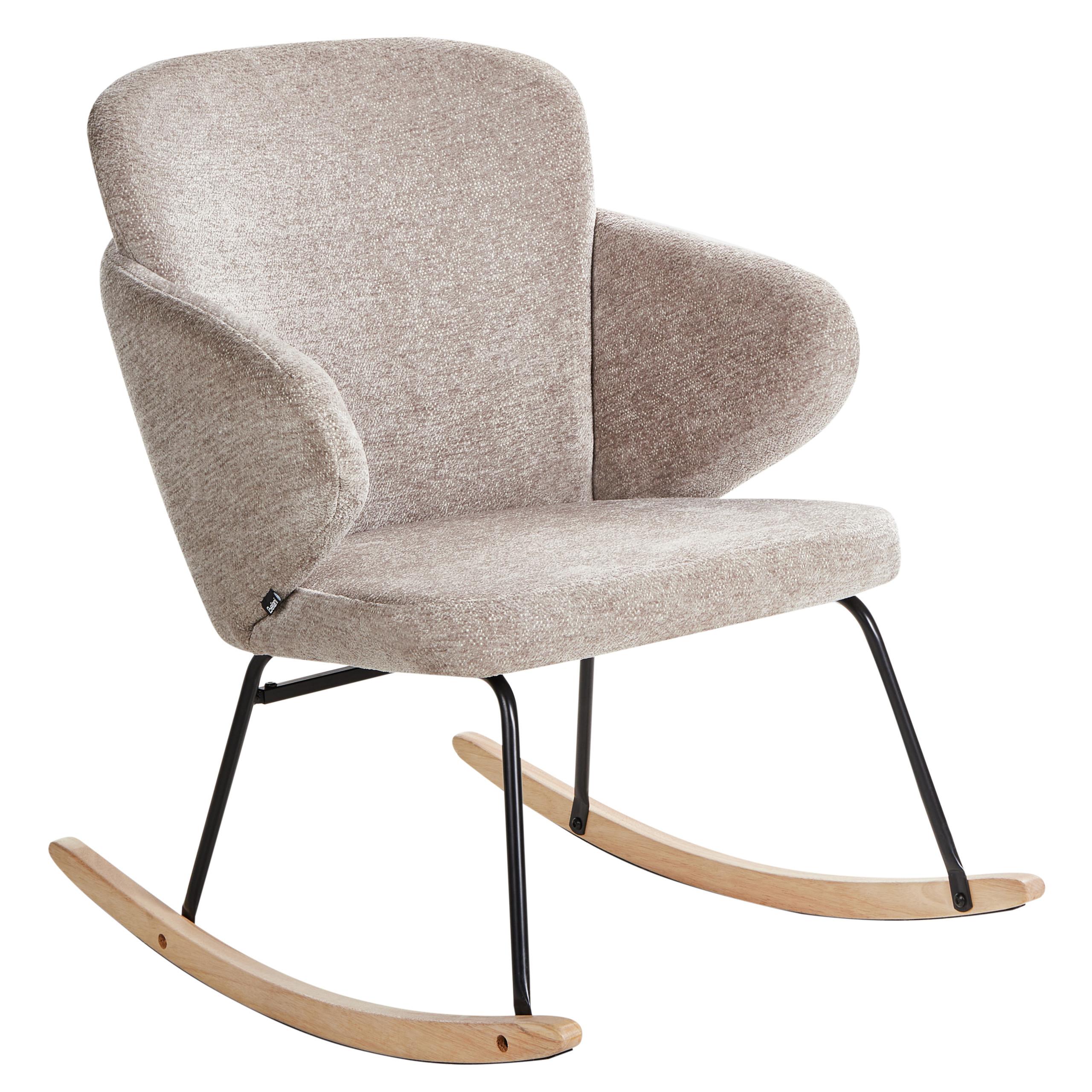 SCHAUKELSTUHL Taupe Viken - Taupe/Braun, Textil (66/87/74cm) - Beliani
