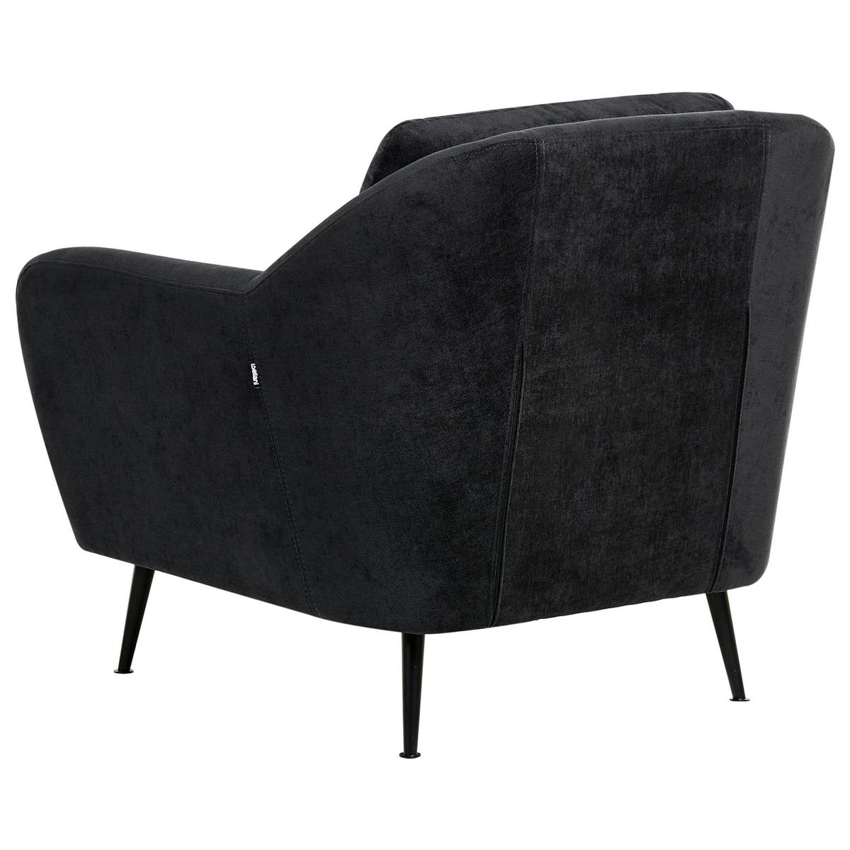 SESSEL Chenillegewebe Schwarz Eiby - Schwarz, Textil (84/80/90cm) - Beliani