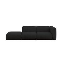 SOFA Ottomane Rechts MIRA-S3 296x89x70 Schwarz Velours - Anthrazit/Schwarz, Holzwerkstoff/Kunststoff (296/70/89cm) - ALTDECOR