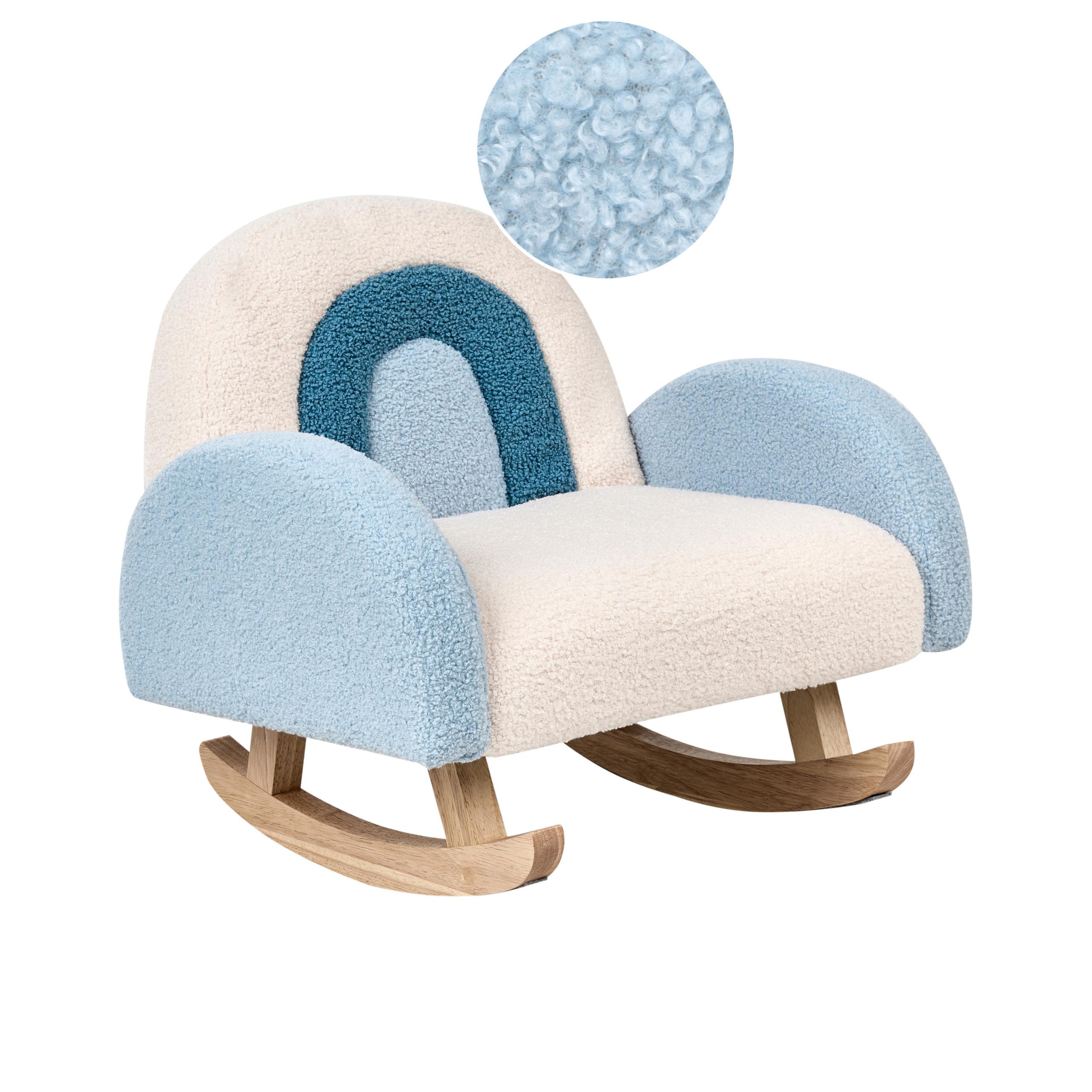 KINDERSCHAUKELSTUHL Cremeweiß Ombo - Blau/Braun, Textil (44/48/53cm) - Beliani