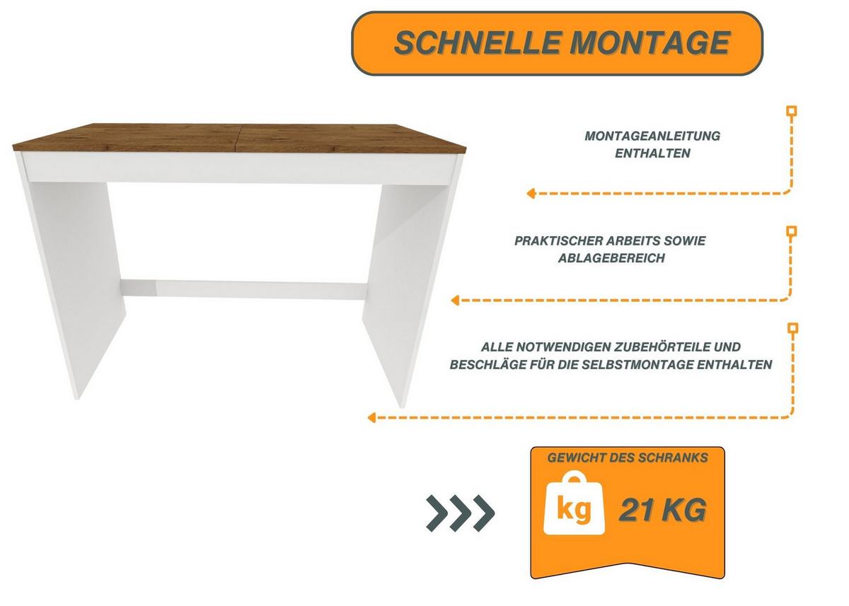 WASCHMASCHINENSCHRANK für Waschmaschine & Wäschetrockner 129/97/61 - Braun, Holzwerkstoff (129/97/61cm) - RAUMHIRSCH FURNITURE