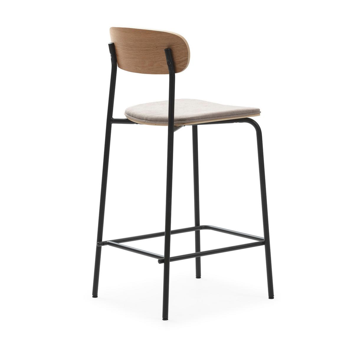 BARHOCKER (Set aus 2) aus Stoff mit schwarzen Metallbeinen - adriana 42/48/66 cm - Schwarz, Textil (48/66/42cm) - Drawer