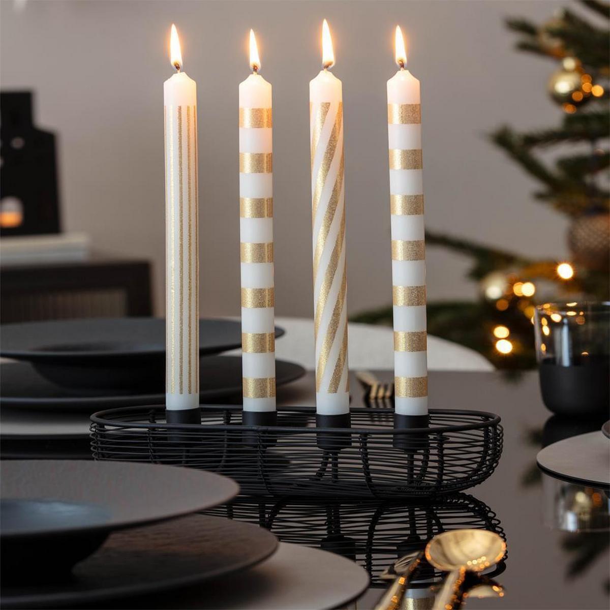 ADVENTSKRANZ Christmas Chic schwarz 28,5 x 12 cm - Schwarz, Metall (6cm) - Villeroy & Boch