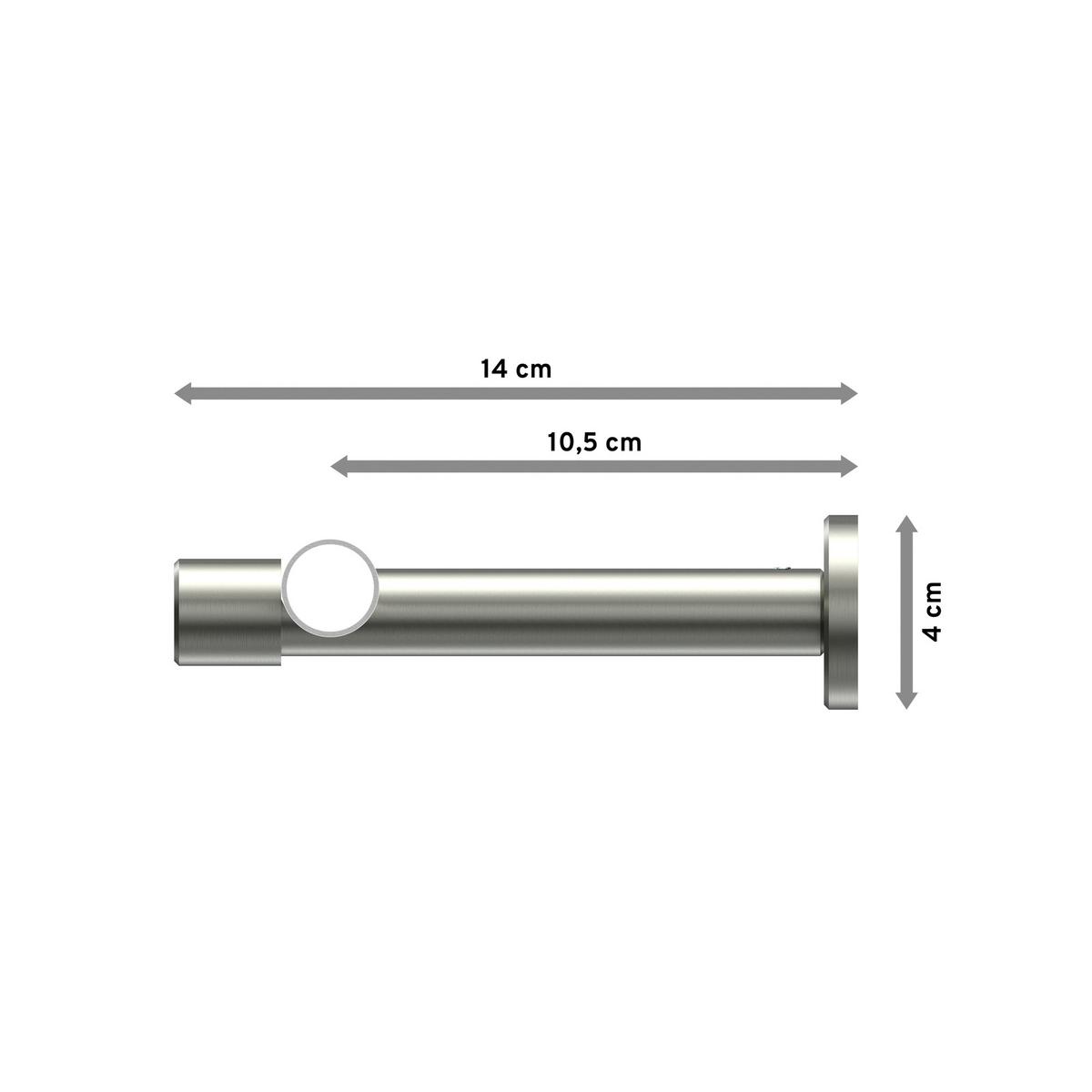 GARDINENSTANGE Prestige Elanto 420 cm (geteilt in 3 x 140 cm), 1-läufig (ohne Ringe), 20 mm Ø Edelstahl-Optik - Edelstahlfarben, Metall (420cm) - INTERDECO