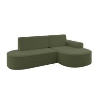 ECKSOFA mit Schlaffunktion und Bettkasten Ottomane Rechts MARI-L1-S - 283x167x73 cm Grün Bouclé - Schwarz/Grün, Holzwerkstoff/Kunststoff (167/283cm) - ALTDECOR