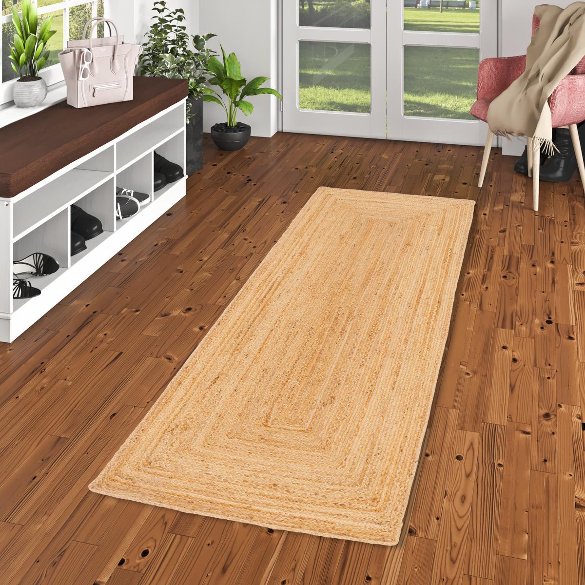 NATURFASER TEPPICH LÄUFER JUTE SALSA - Beige, Textil (80/150cm) - Pergamon