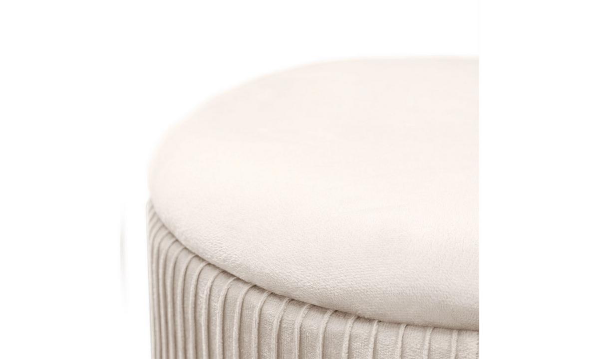 HOCKER-SET GEMINI 37/37/42 cm Beige - Beige/Goldfarben, Textil/Metall (37/42/37cm) - Lookway