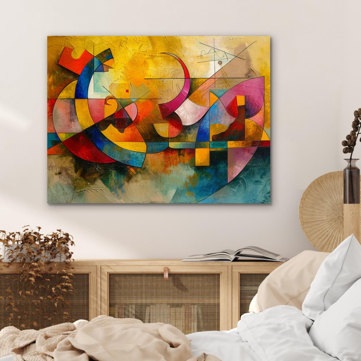 METALLBILD Kunst - Abstrakt - Modern 80x60 cm - Gelb, Metall (80/60cm) - MuchoWow