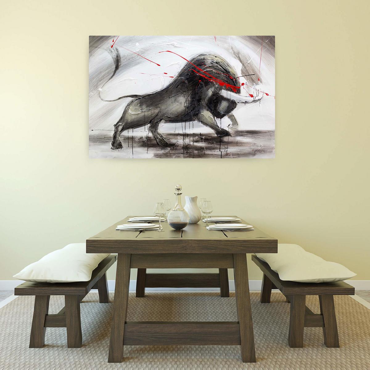 ÖLGEMÄLDE 120/80 cm - Grau, Holz/Textil (120/80cm) - KUNSTLOFT