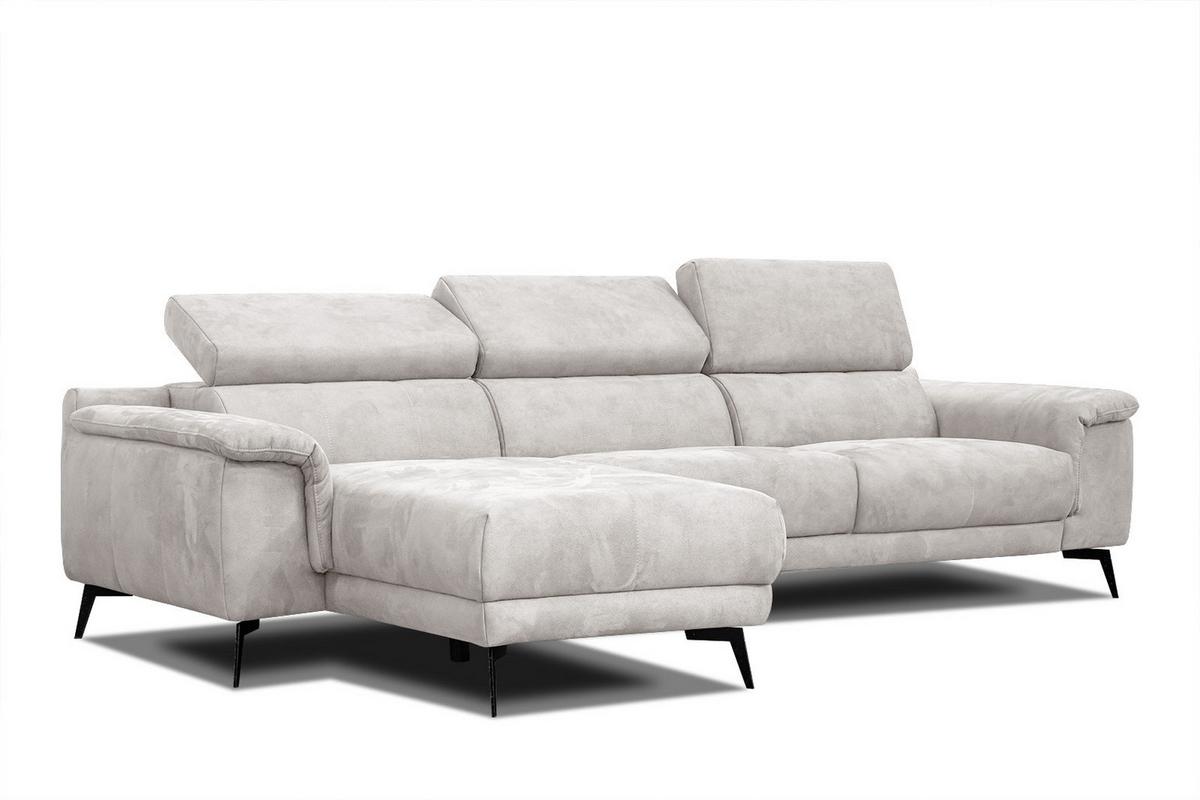 ECKSOFA FIERO 4-Sitzer, ecru - Ecru/Schwarz, Holzwerkstoff/Textil (158/269cm) - Wozimo