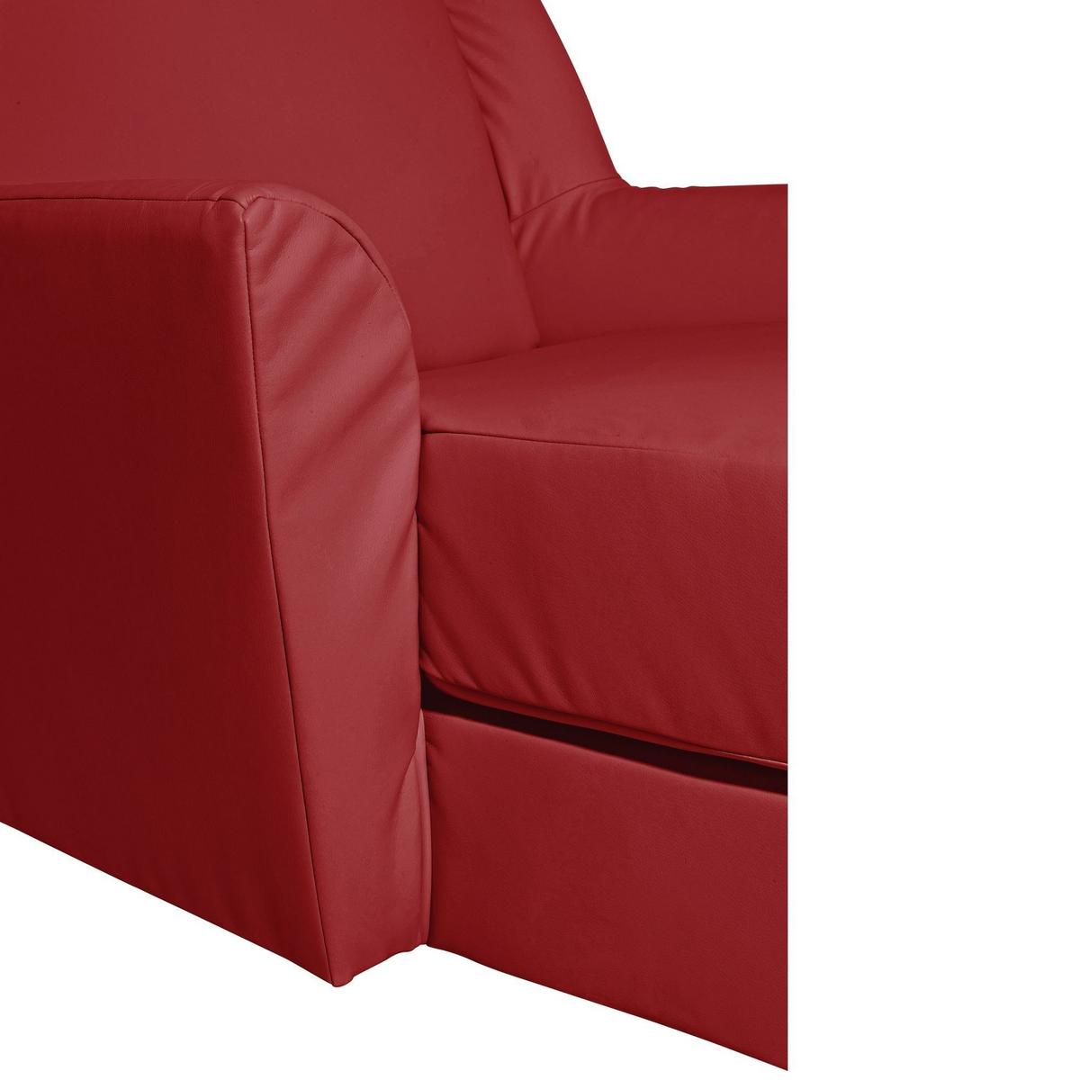 SESSEL XXL Karil Bezug Kunstleder Buche natur / chilli - Rot, Kunststoff (136/107/142cm) - 58aufmkessel