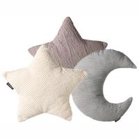 DEKOKISSEN 3er-Set Cremeweiß 35/35 cm Luna - Beige/Multicolor, Textil (30/35cm) - Beliani